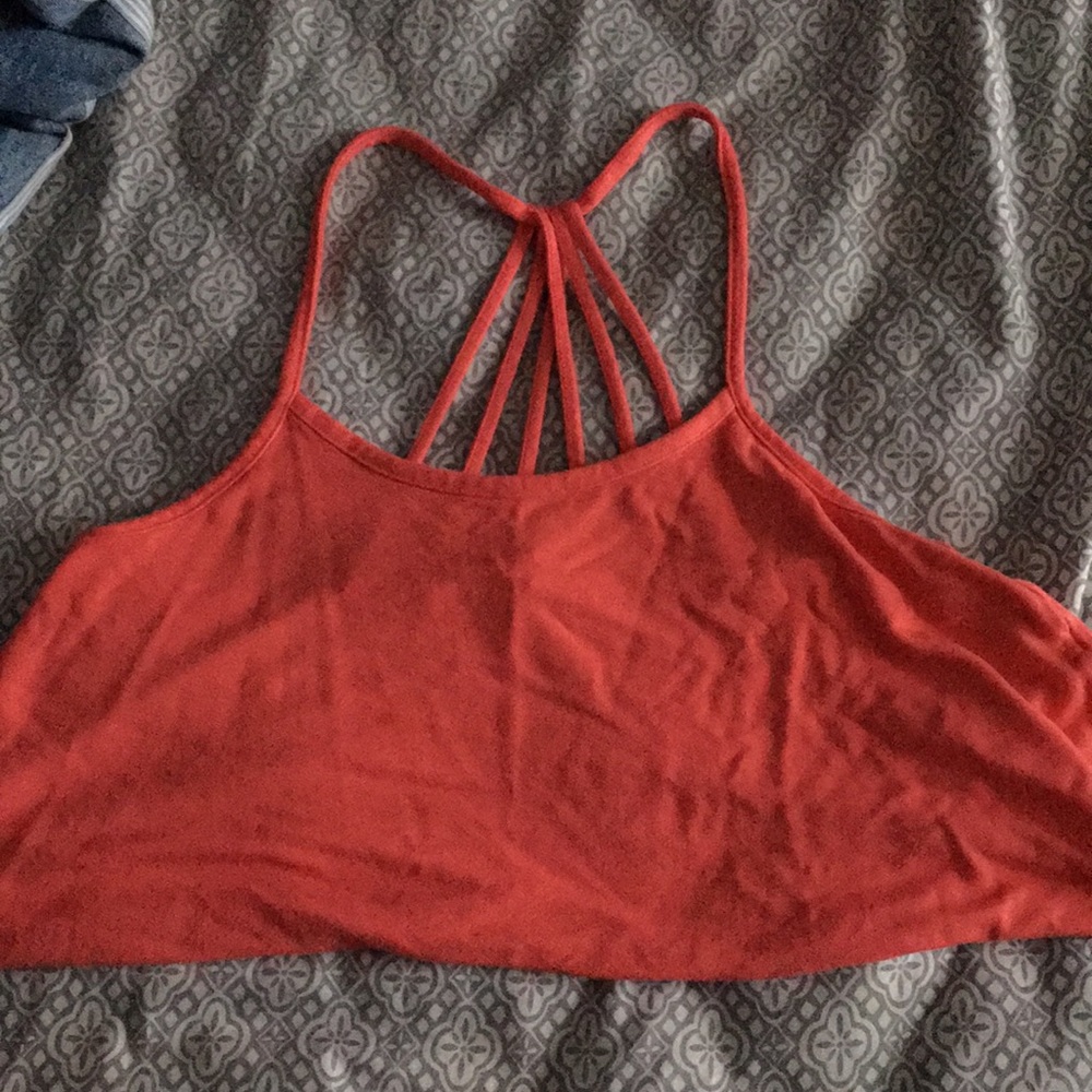 Coral flowy crop top